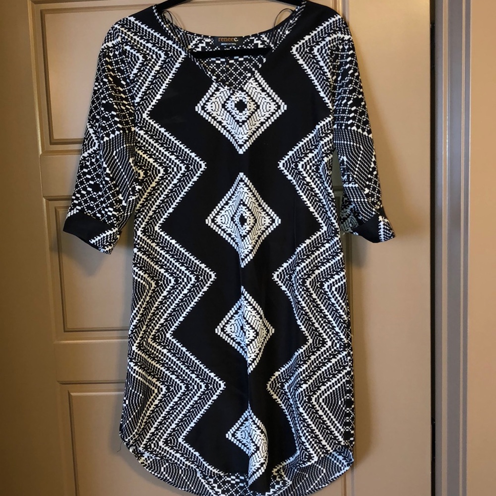 Black & White Patterned Dress